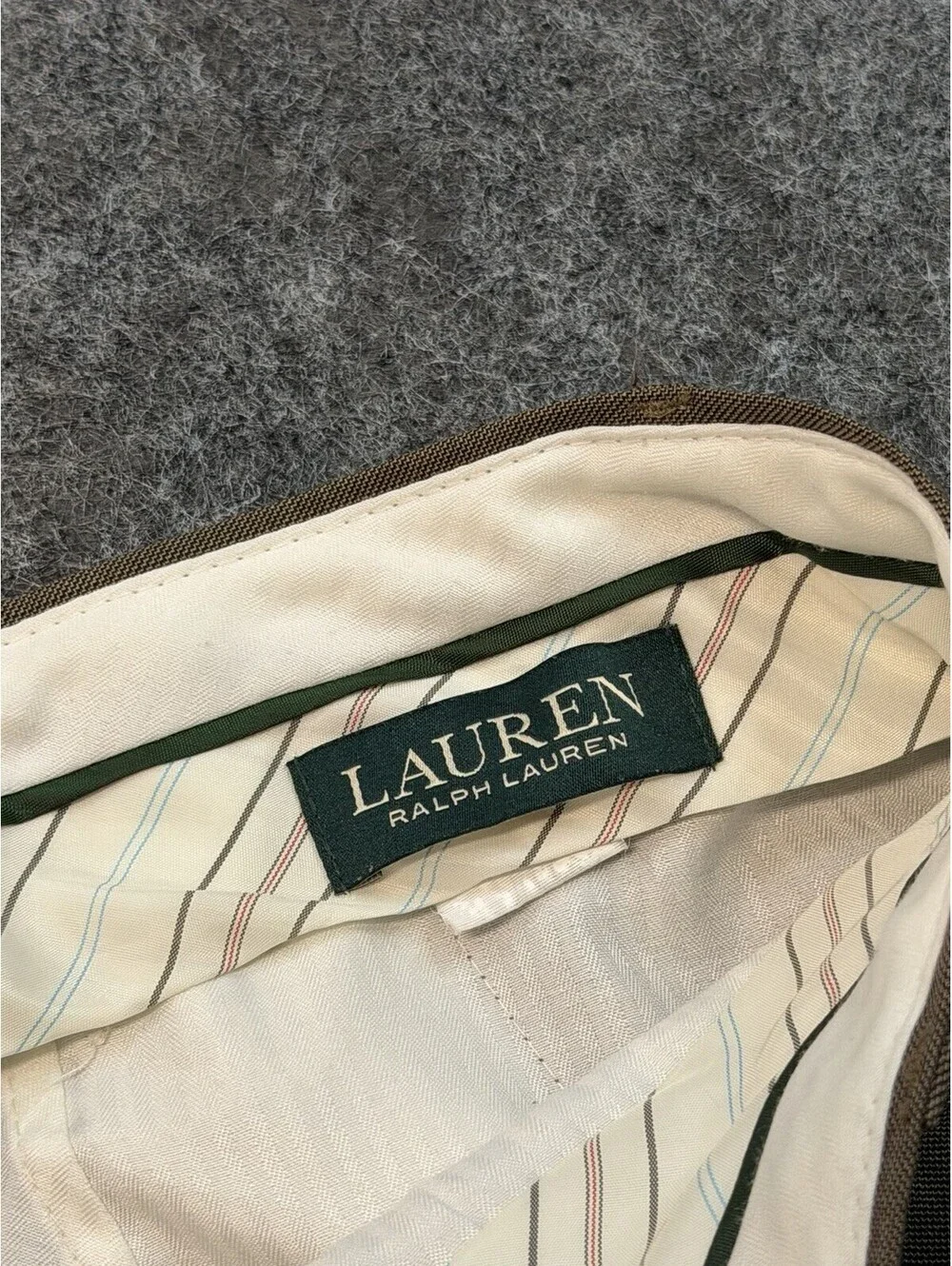 Lauren Ralph Lauren Mens 34x31 Brown Flat Front Wool Dress Pants Slacks
